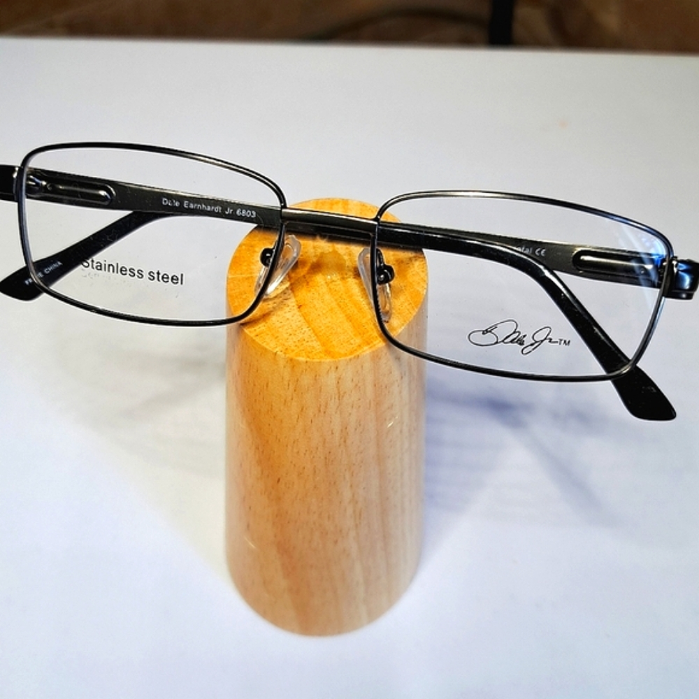 NEW Dale Jr, eyeglass frame, stainless steel, NASCAR Rx'able, gunmetal 57-17-145